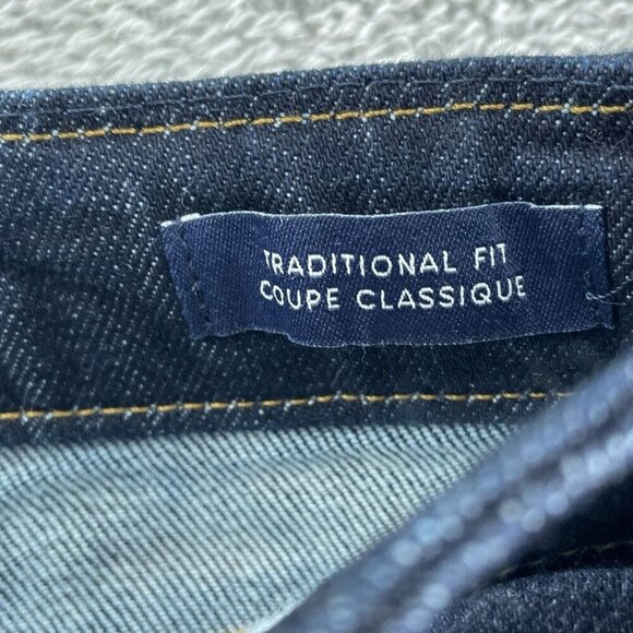 Lands End Square Rigger Mens Traditional Fit Jeans 38 Dark Wash Denim 0625 - Picture 4 of 11